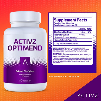 ACTIVZ Optimend - Advanced Joint Mobility and Comfort Support with Enhanced Bioavailability Using CyLoc Dextrin and DexKey Technology - 60 Capsules ACTIVZBuy Supplements Australia