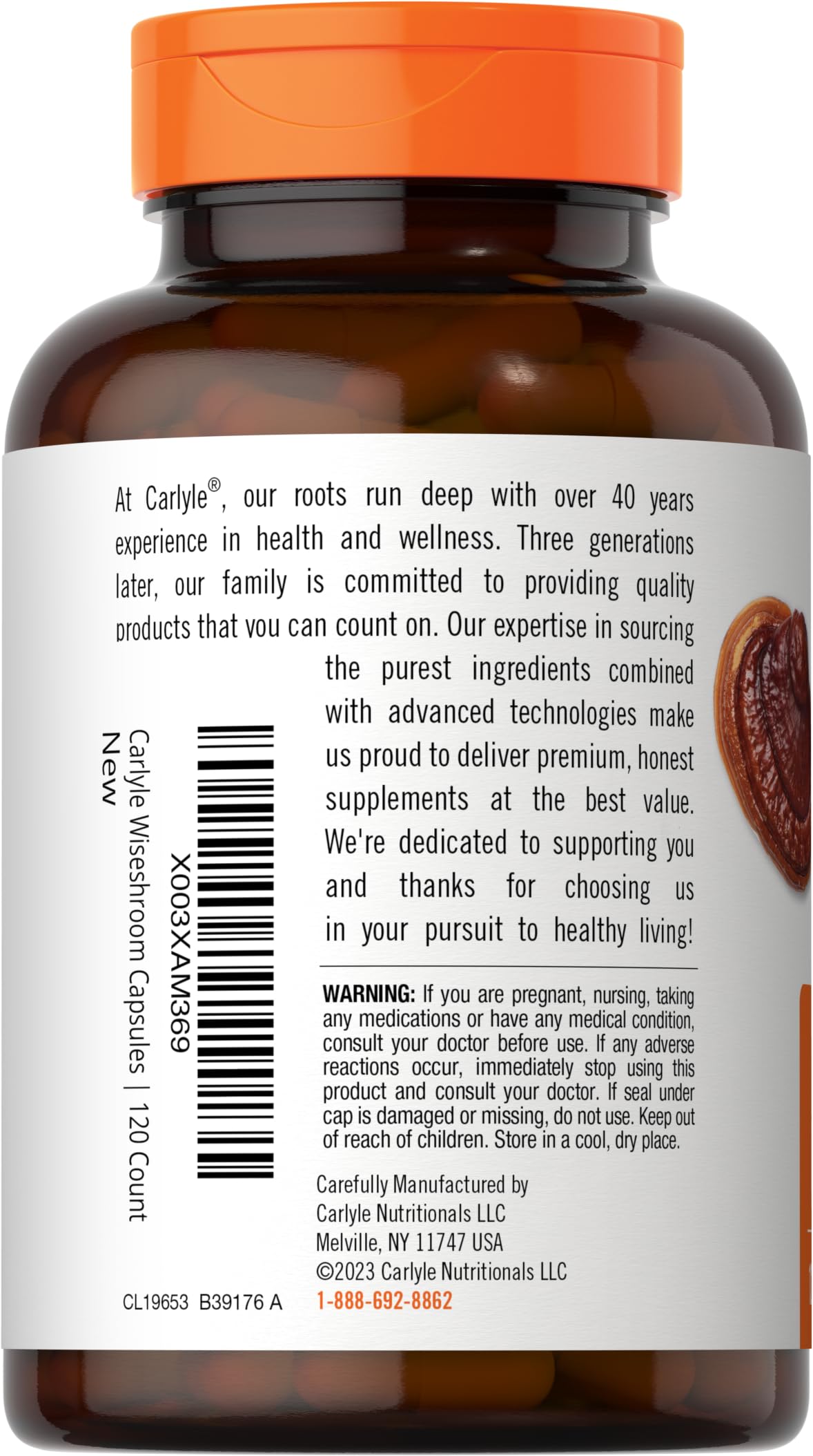 Carlyle Reishi Mushroom Capsules 5000 mg |120 Count | Non-GMO and Gluten Free Extract CarlyleBuy Supplements Australia
