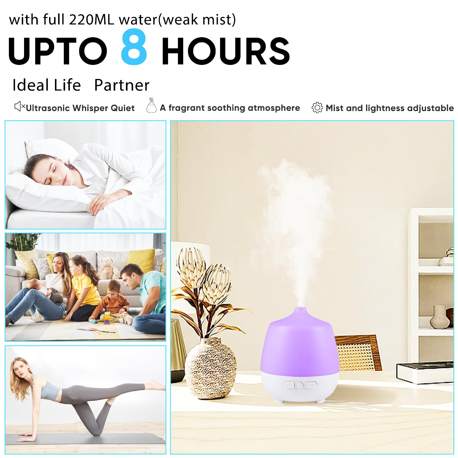 HAPPTWS 220Ml Essential Oil Diffuser - Diffusers for Essential Oils Aromatherapy Diffuser HAPPTWSBuy Supplements Australia