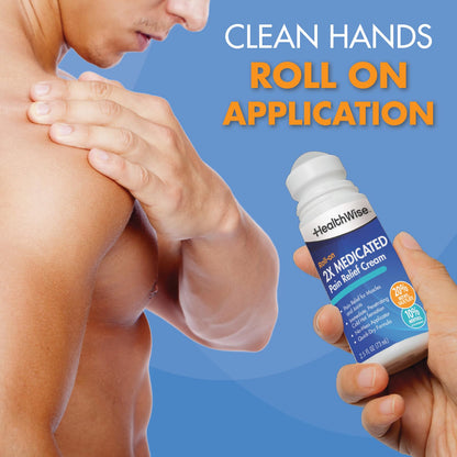 HealthWise 2X Medicated Roll-On | 10% Menthol + 20% Methyl Salicylate | Pain Relief Cream | 3 oz. 88.5 mL | Quick-Dry Formula | Immediate Penetrating Action | Topical Analgesic HealthWiseBuy Supplements Australia