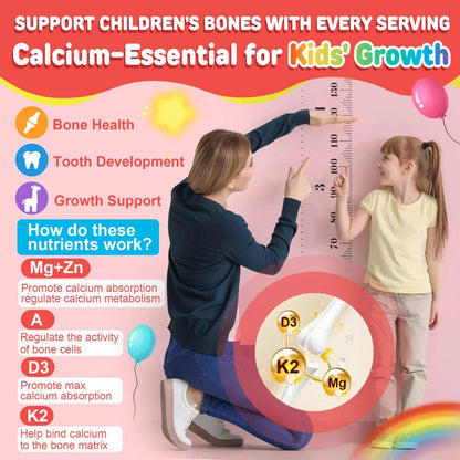 Kids Multivitamin Gummies + Calcium, Probiotics, Vitamin D3, C, Methylated B12 & Methylfolate, B6, A, K2, E, Zinc NEVISSBuy Supplements Australia