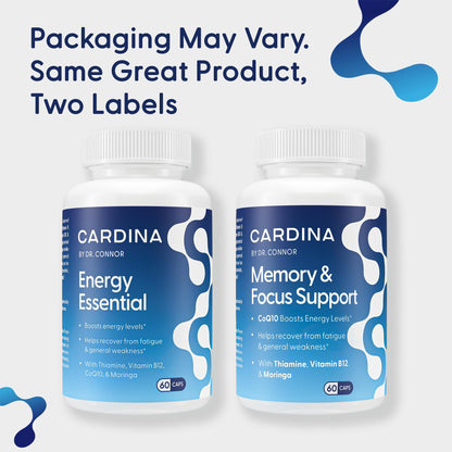 CARDINA B12 Vitamins for Women and Men - Brain Supplements for Memory and Focus with Thiamine B1 Supplement and COQ10 - Brain Memory Support - Non-GMO and Vegan B12 Supplement, 60 Ct CARDINABuy Supplements Australia