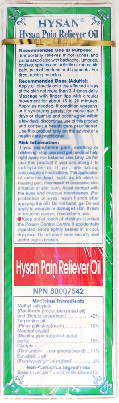 Hysan Pain Reliever Oil Y HysanBuy Supplements Australia