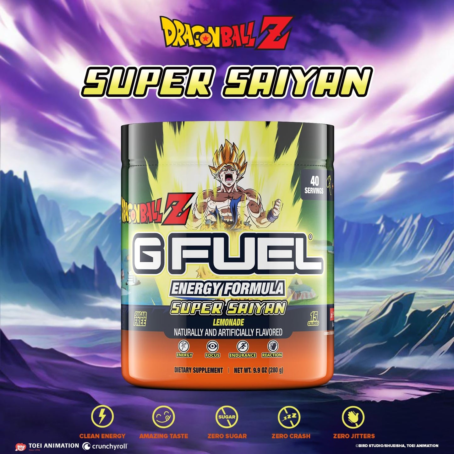 G fuel Dragon Ball Z Energy Powder, Sugar Free, Clean Caffeine Focus Supplement G fuelBuy Supplements Australia