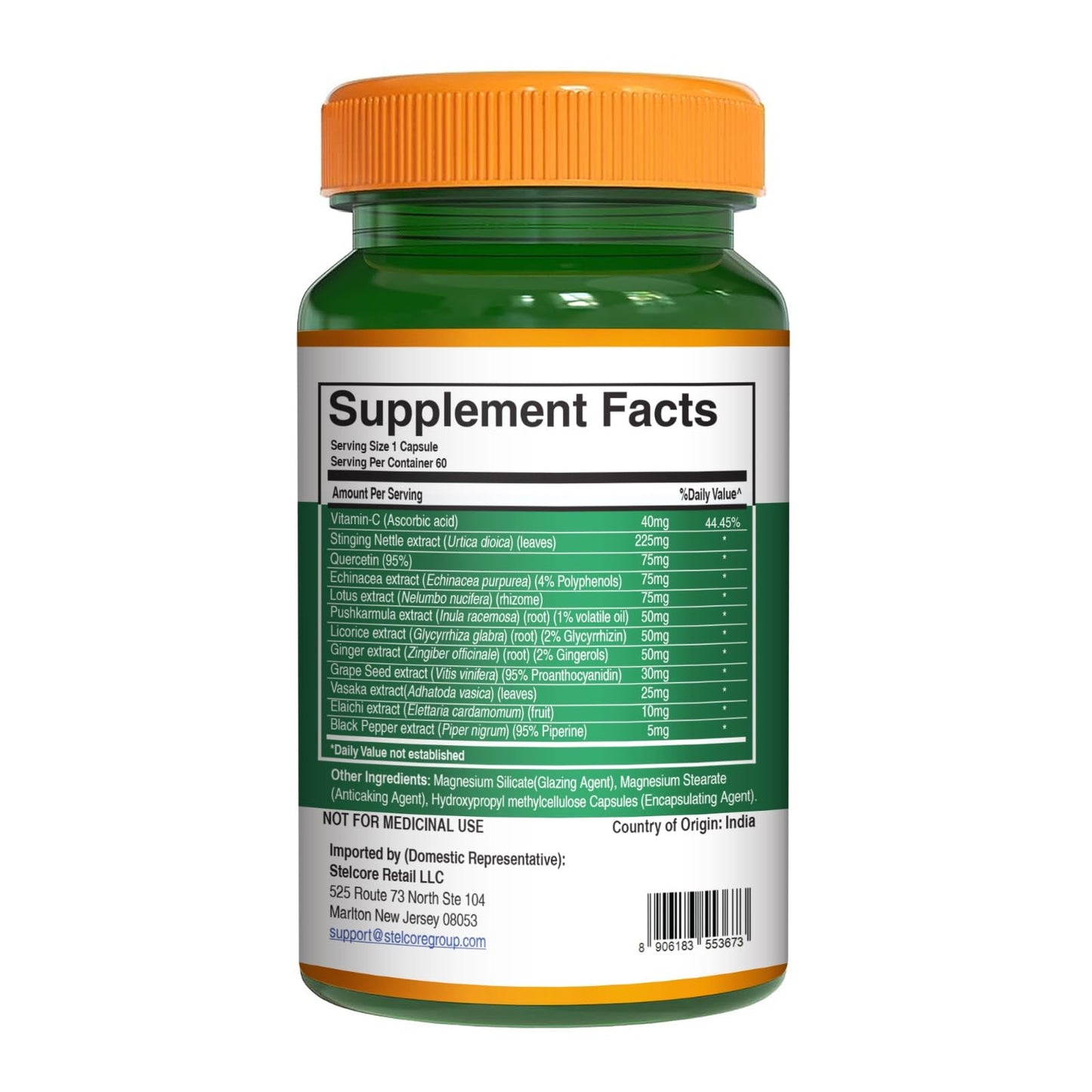 Pure Nutrition Lung Health Supplement | 60 Caps | Herbal Lung Support Formula with Quercetin, Vitamin C, Nettle, Vasaka Leaf, Lotus, Licorice & Ginger. PURE NUTRITION NATURAL TREASURESBuy Supplements Australia