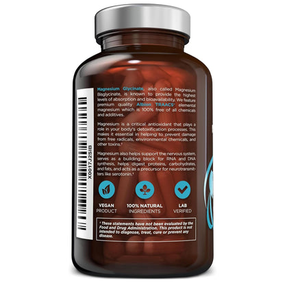 OmniBiotics Magnesium Glycinate Supplement – with 100% Pure Albion TRAACS Bisglycinate Chelate for Sleep, Muscle