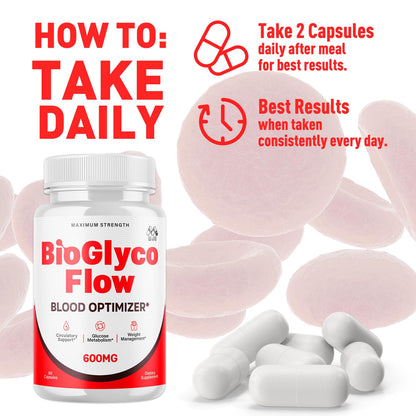 BioGlyco Flow Capsules, Official BioGlyco Flow Pills with All Natural Ingredients, Advanced Overall Health & Wellness Support in a Vitamin Supplement with Maximum Strength Multivitamins (60 Capsules) MJOBuy Supplements Australia