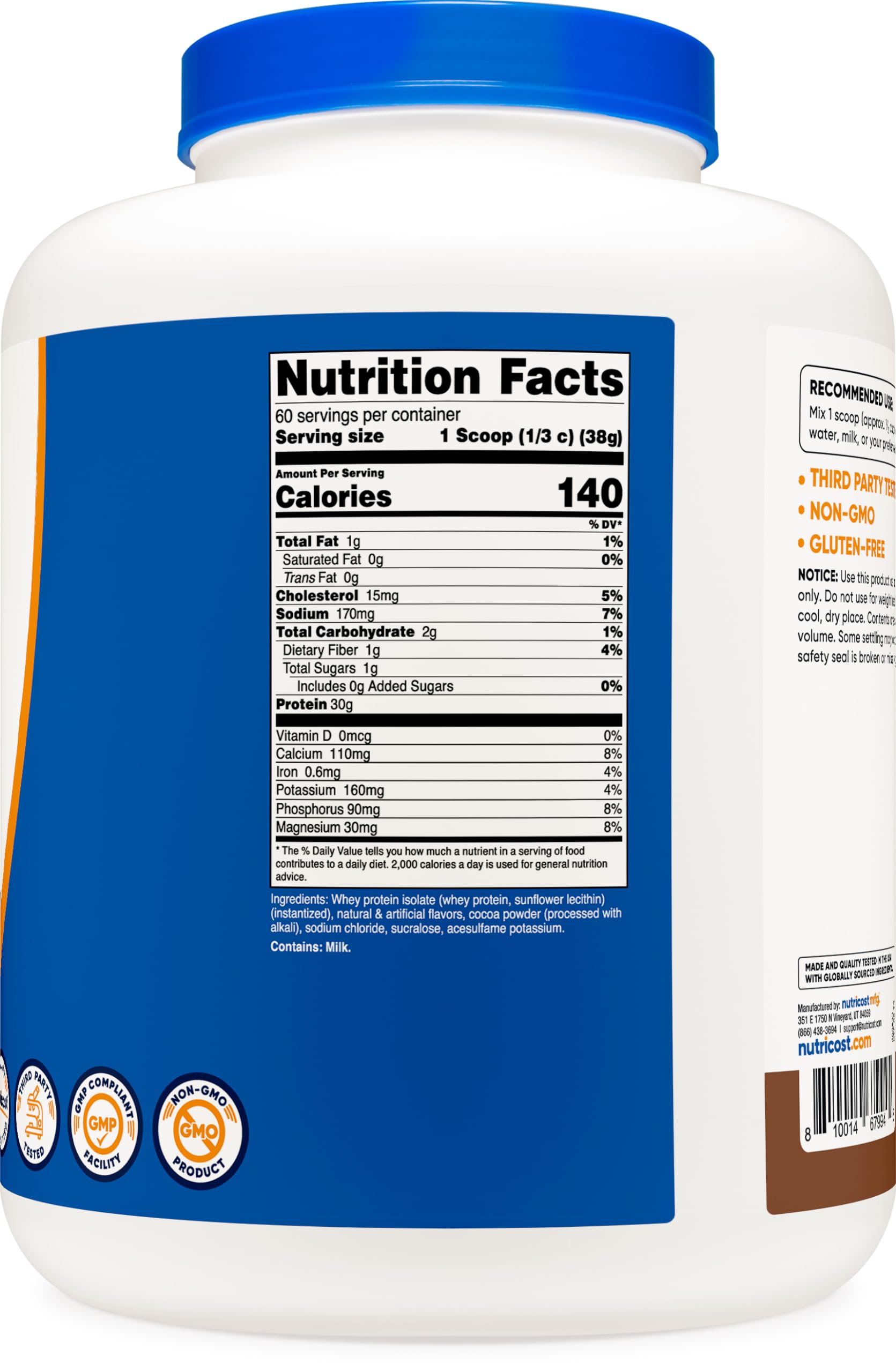 Nutricost Whey Protein Isolate (Mocha) 5LBS - Gluten Free & Non-GMO NutricostBuy Supplements Australia