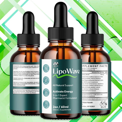 Lipowave Drops, Official LipoWave Drops with All Natural Ingredients, Advanced Overall Health and Wellness Vitamin Supplement Premium Formula for Maximum Strength Multivitamin Support (30 Servings) MJOBuy Supplements Australia