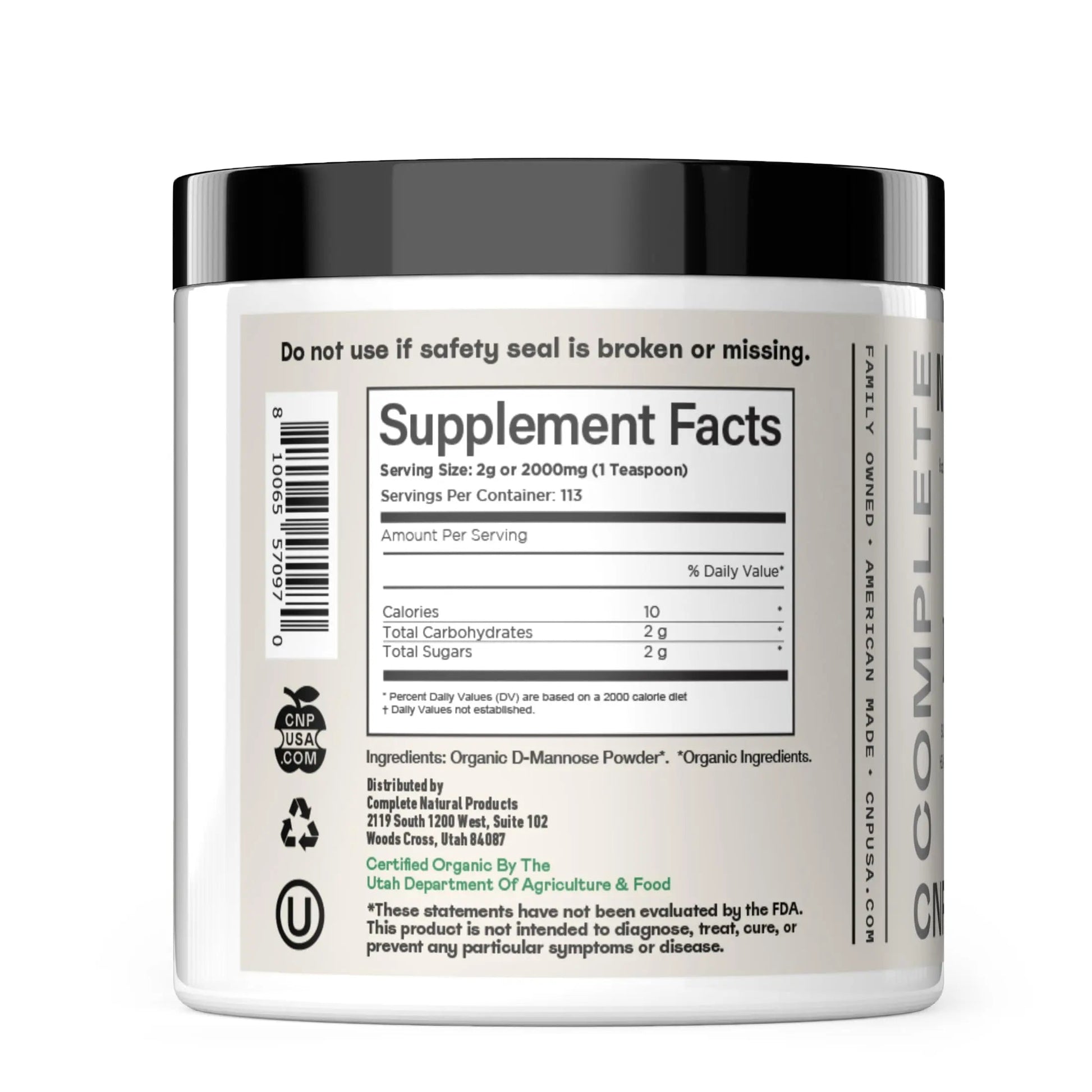 CNP Organic D Mannose Powder 2000mg - Powder D Mannose Supplement for UTI Support, Pure D-Mannose Powder from Guar Beans, Vegan Non GMO Clean Formula, Bladder Urinary Tract Health Supplement Use Complete Natural ProductsBuy Supplements Australia