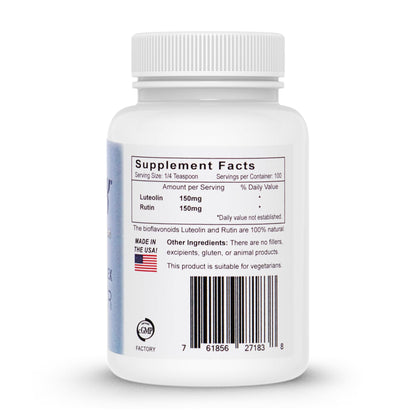 Lutimax Luteolin Complex Powder Brain Supplement with Rutin - Nootropic Brain Supplements for Memory and Focus to Improve Brain Health - Antioxidant Supplement for Immune Support - 100 Servings Solo LutiBuy Supplements Australia