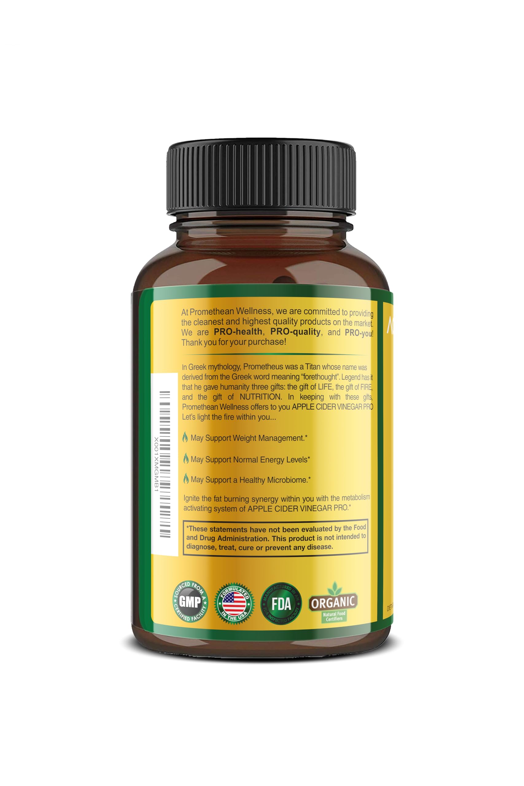 Certified Organic Apple Cider Vinegar Capsules Pro with Mother Acv Pills Detox Promethean WellnessBuy Supplements Australia
