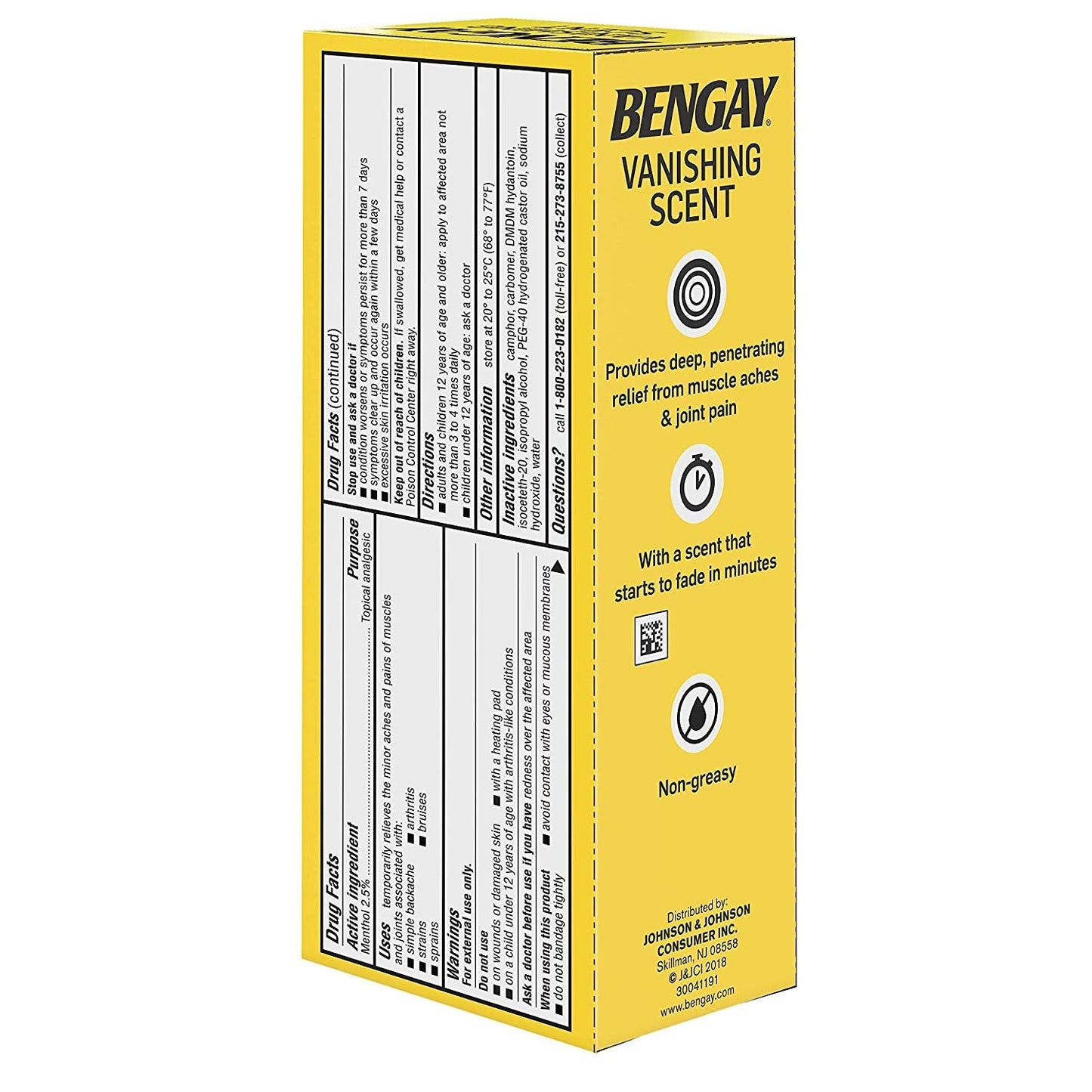 Bengay Menthol 2.5% Topical Analgesic Gel Vanishing Scent 2oz BengayBuy Supplements Australia