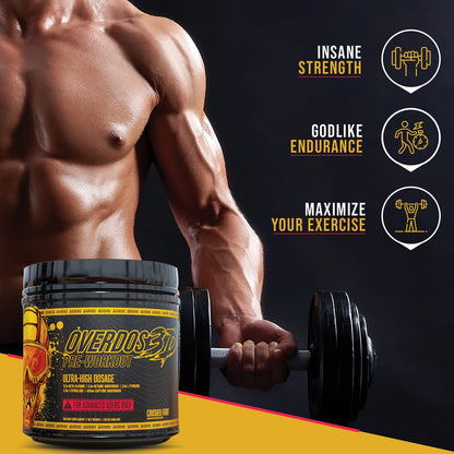 OVERDOS3D Pre-Workout Powder | Ultra-High Dosage | for Advanced Users ONLY Heath SecretBuy Supplements Australia