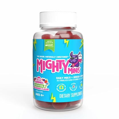 MIGHTY MINIS Slow-Crafted Sugar-Free Kids Multivitamin Gummies with Allulose | Kid-Approved Mixed Berries | for Immunity, Growth, Focus & Mood | MIGHTY MINIS