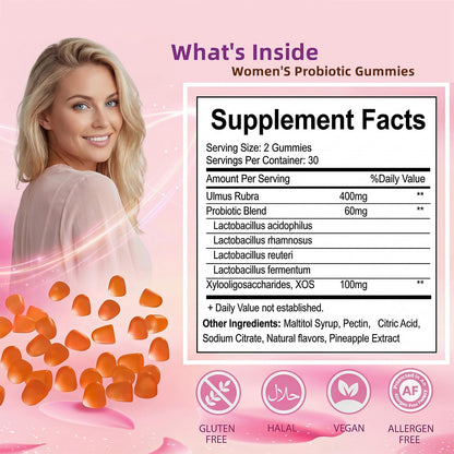 Premium Feminine Balance Gummies for Women - 60 Gummies, Hawaiian Pineapple Flavor - with Probiotics & Vitamin C - Supports Feminine Wellness & Healthy Balance - Gluten Free, Vegan（30 Servings）（Q2） QZQHUABuy Supplements Australia