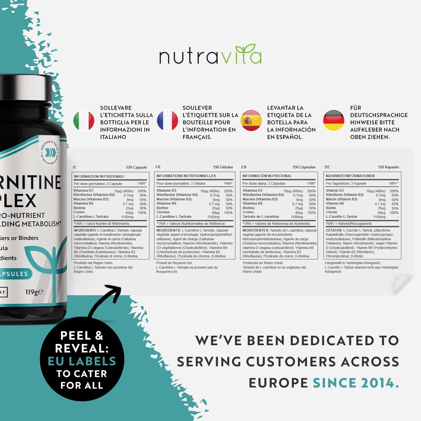 L-Carnitine Complex - High Strength Capsules with Added Riboflavin, Biotin, Chromium NutravitaBuy Supplements Australia