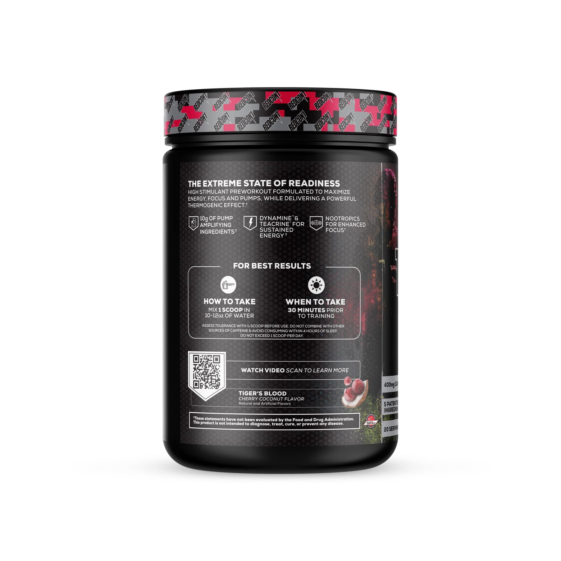REDCON1 Total War Black Ops Extreme Preworkout Powder, Tigers Blood, High Stimulant REDCON1Buy Supplements Australia