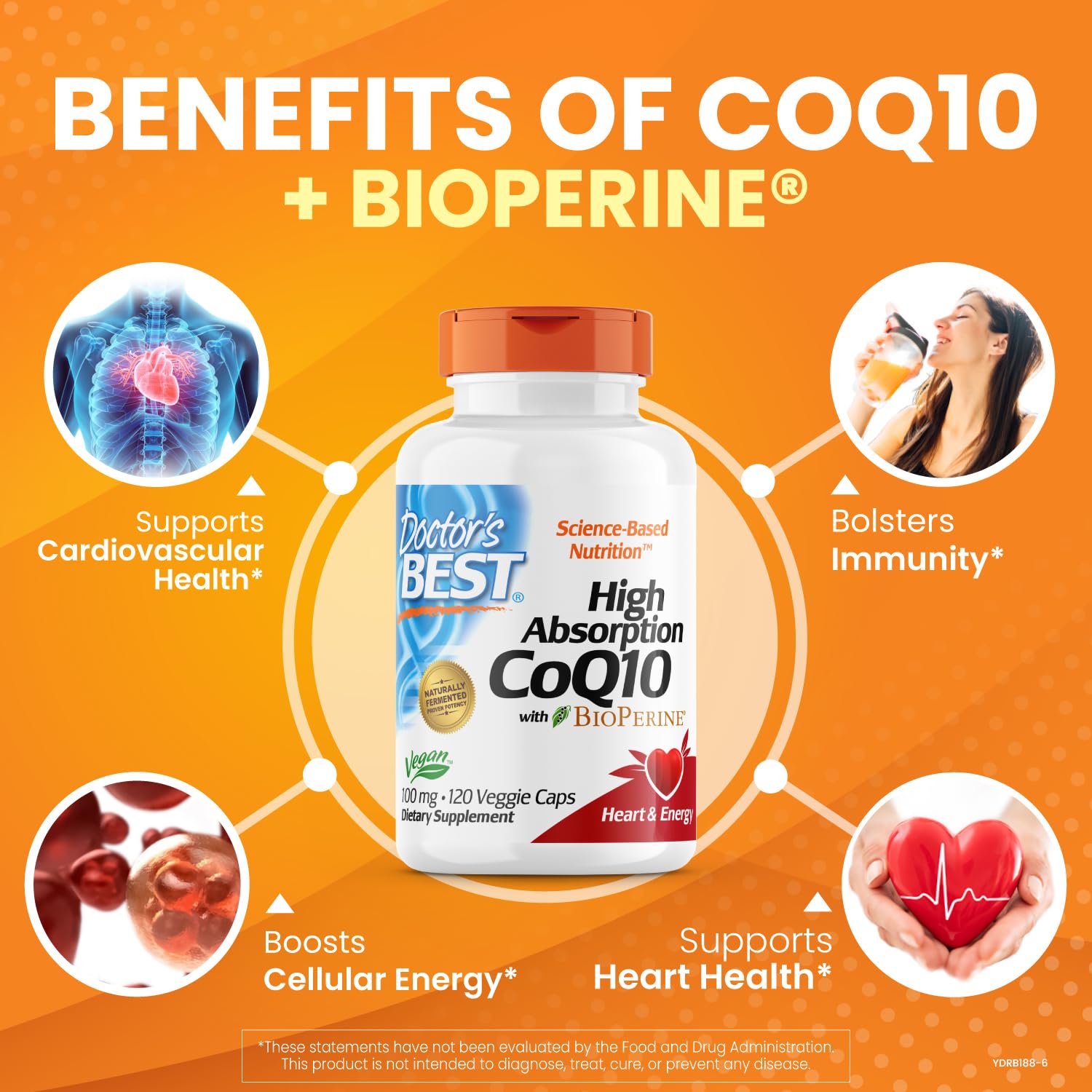 Doctor's Best High Absorption CoQ10 with Bioperine, Heart Health & Energy Production Doctor's BESTBuy Supplements Australia