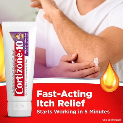 Cortizone-10 Maximum Strength Intensive Healing Itch Relief Cream, 1% Hydrocortisone, Fast-Acting, Anti-Itch Cream for Bug Bites, Rash, Eczema, Psoriasis, Poison Ivy, Oak, Sumac & More, 2 oz Cortizone 10Buy Supplements Australia
