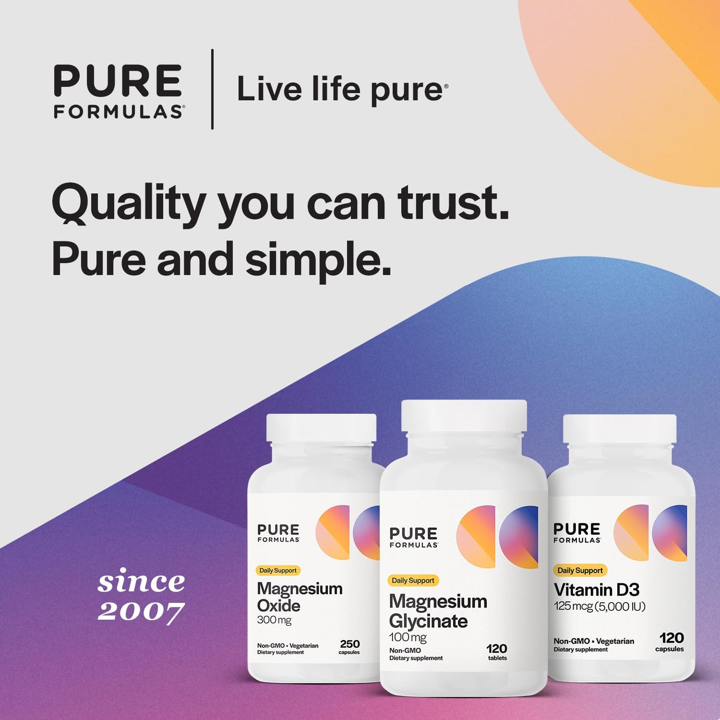 PureFormulas Magnesium Glycinate 100 mg Daily Support for Stress, Nerves, Sleep, Muscles, Metabolism Pure Magnesium Glycinate Supplement for Women and Men Magnesio Non-GMO 120 Tablets PureFormulasBuy Supplements Australia