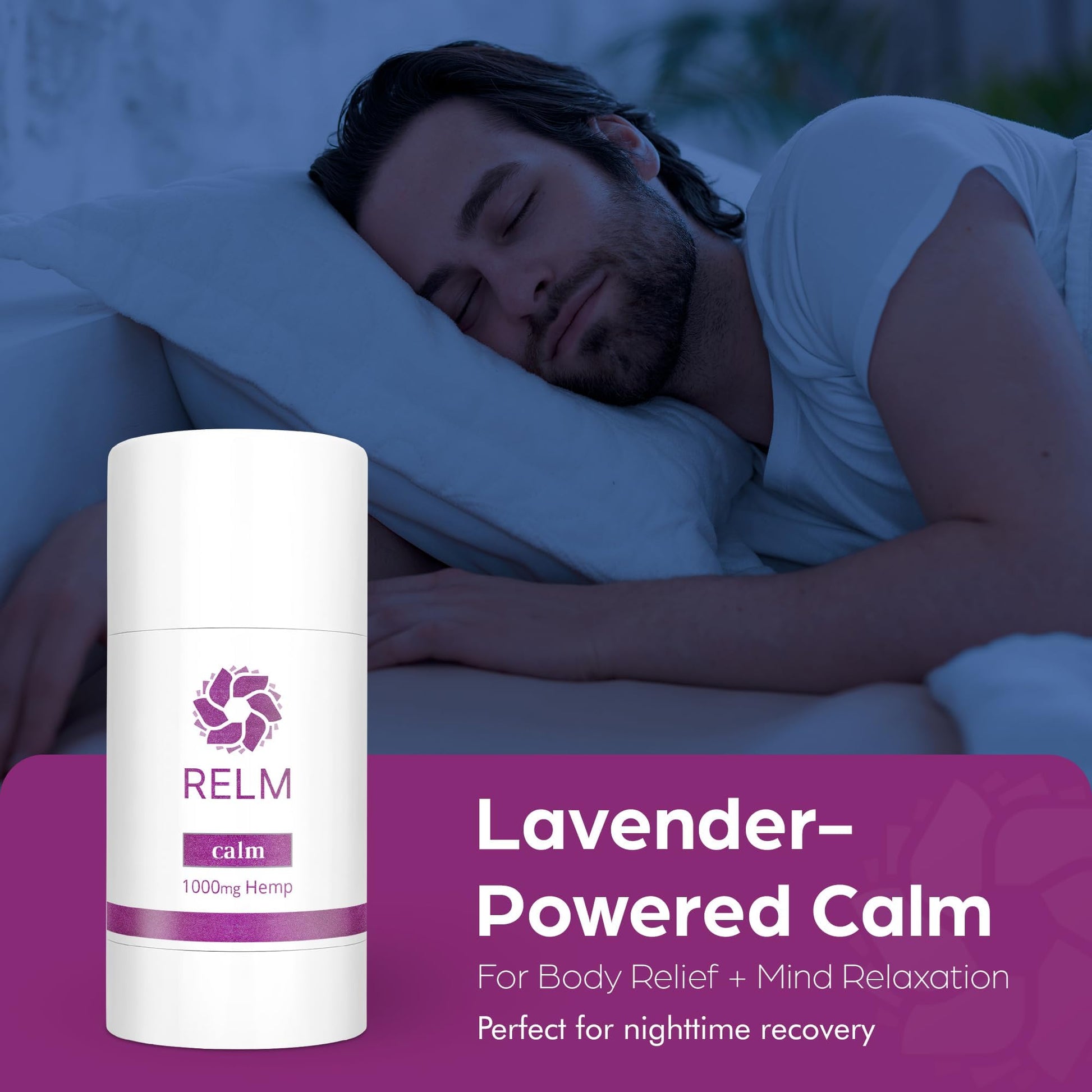Relm Wellness Hemp Cream Relief - Maximum Strength Oil Roll On - Lavender Essential Oil - 1000mg Hemp - Nighttime Calming Creme | Great for sore Knee, Back, Joints and Muscles | Solid Lotion Balm Relm WellnessBuy Supplements Australia