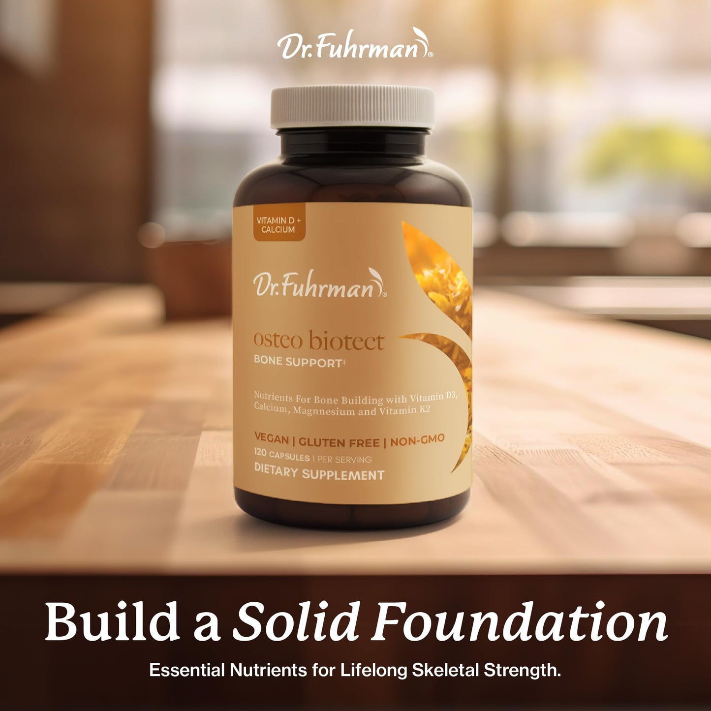 Dr. Fuhrman Osteo Bone Health Supplement | Wholefood Supplement for Women & Men | Vitamin for Bone Density | Organic Vitamin D3, Calcium, Magnesium & K2 | Natural Ingredients | 120 Caps Dr. FuhrmanBuy Supplements Australia