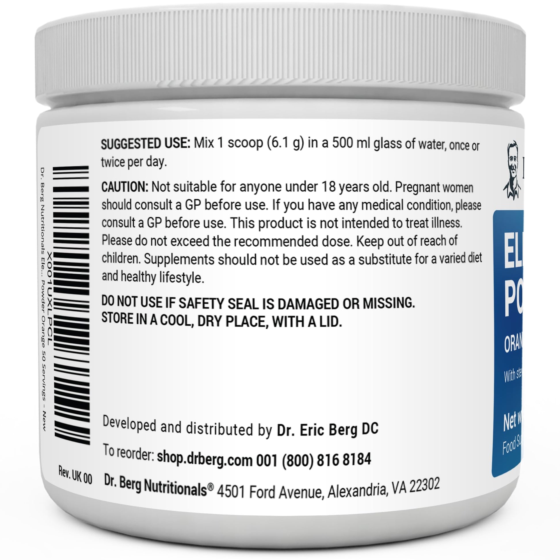 Dr. Berg Electrolyte Powder - Electrolyte Drink Supplements with 1000mg Potassium Dr. Berg NutritionalsBuy Supplements Australia