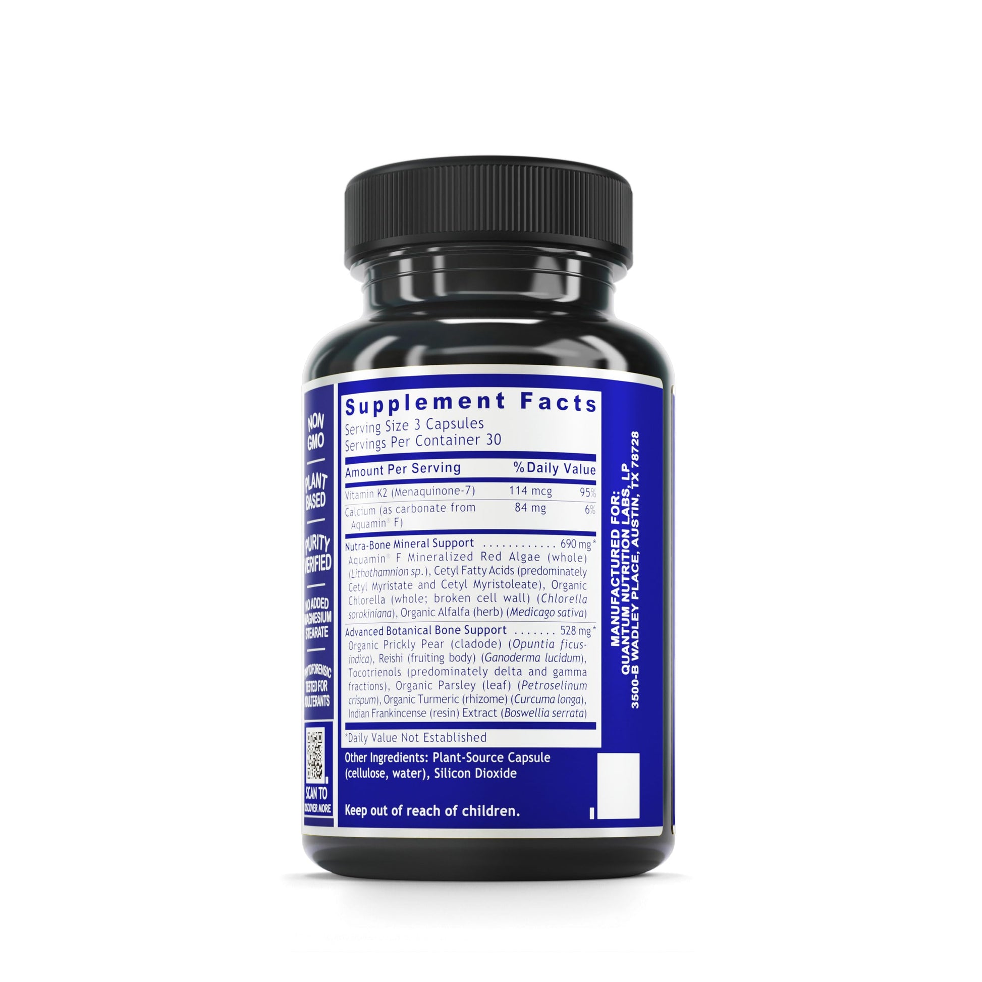 Quantum Nutrition Labs Quantum Bone Health - Bone Health Vitamins, Bone Strength Supplement for Women and Men, Organic Calcium Supplement with Fermented Vitamin K2, Bone Health Support - 90 Capsules Quantum NutritionBuy Supplements Australia
