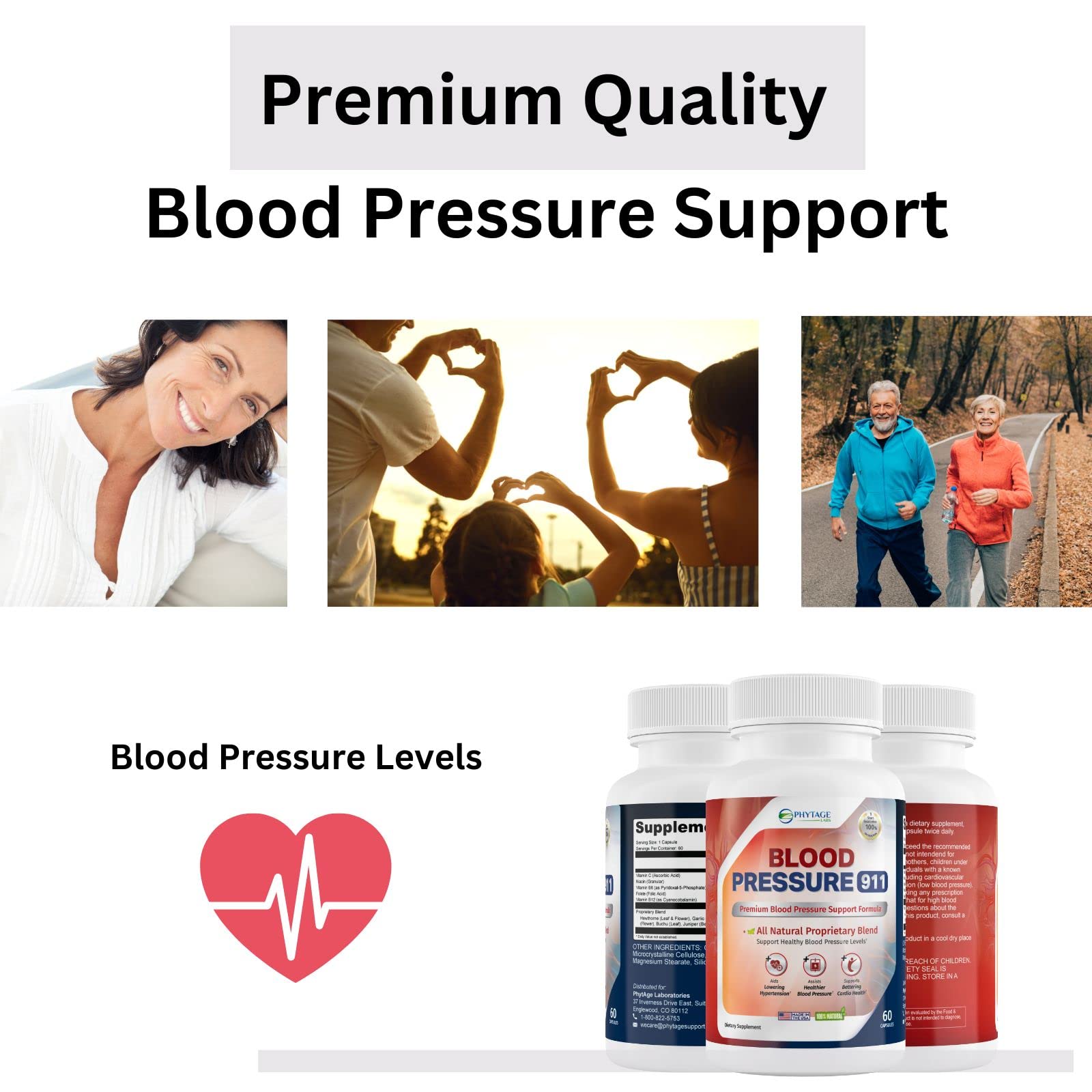 Phytage Labs Blood Pressure 911 Premium Supplement - BP Support Pills. 60 Capsules Phytage LabsBuy Supplements Australia