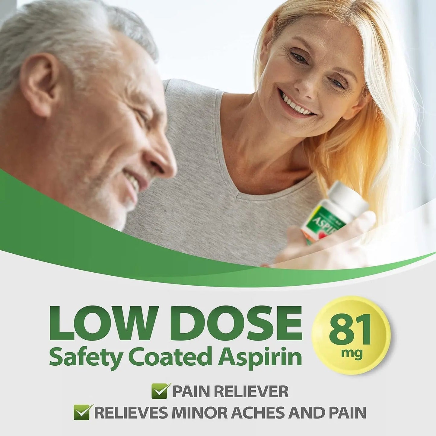 HealthA2Z® Aspirin 81 mg | DYE Free | Low Strength | 200 Counts | Pain Relief | Reduces Minor Aches Muscle Pain & Cramps | Fever Reducer | Reduces Headache | (NSAID) HealthA2ZBuy Supplements Australia