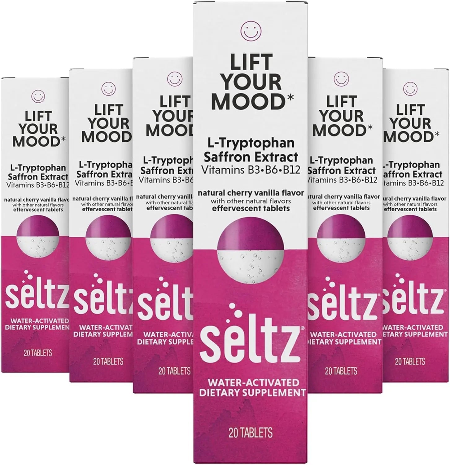 Seltz® Lift Your Mood – Effervescent Vitamins for Mood Support & Energy with L-Tryptophan, Saffron Extract & B Vitamins (B3, B6, B12) SeltzBuy Supplements Australia
