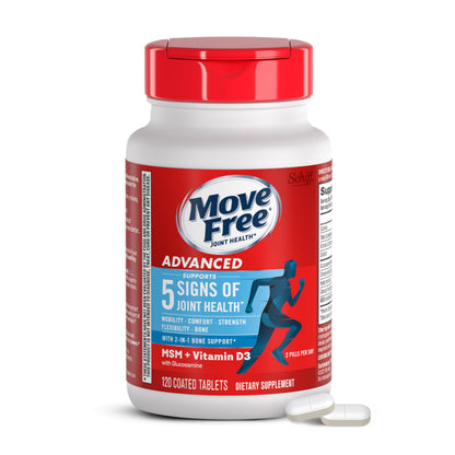 Move Free Advanced Glucosamine Chondroitin MSM + Vitamin D3 Joint Support Supplement, Supports Mobility Comfort Strength Flexibility & Bone + Immune Health - 120 Tablets (40 servings)* Move FreeBuy Supplements Australia