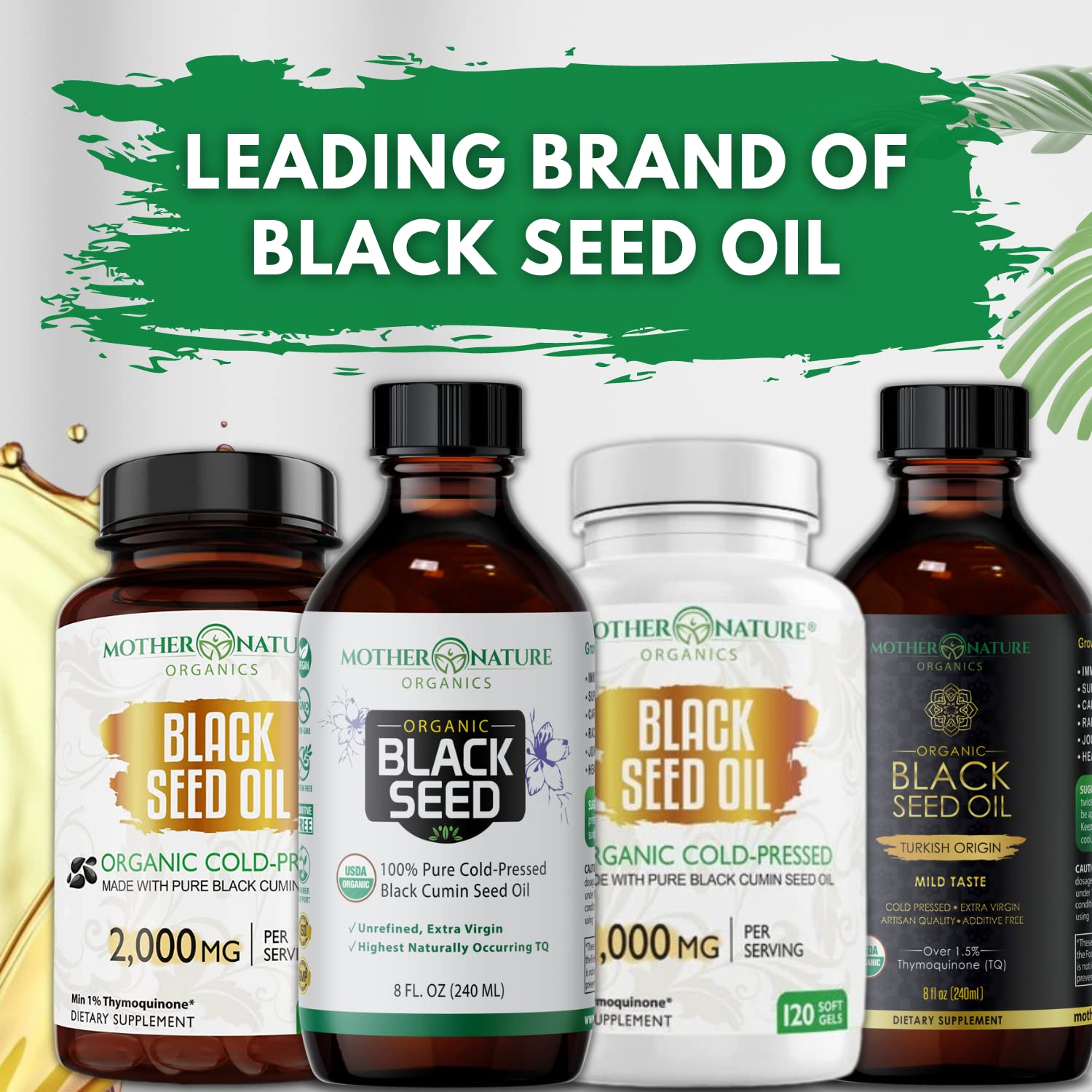 Organic Black Seed Oil 2000mg - 60 Softgel Capsules (Non-GMO) Premium Cold-Pressed Mother Nature Organics Superfoods for Organic LivingBuy Supplements Australia