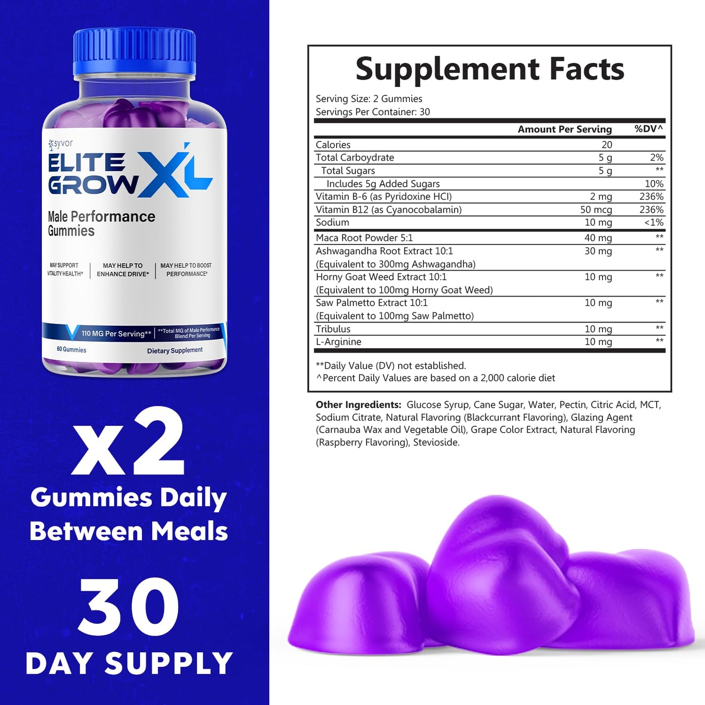 Elite Grow XL Gummies, Elite GrowXL Maximum Strength Gummy Supplement, Elite Grow X L All Natural Advanced Formula Gummys Chewable Vitamin EliteGrow Delicious Premium Once Daily Gummes (60 Gummies) SyvorBuy Supplements Australia