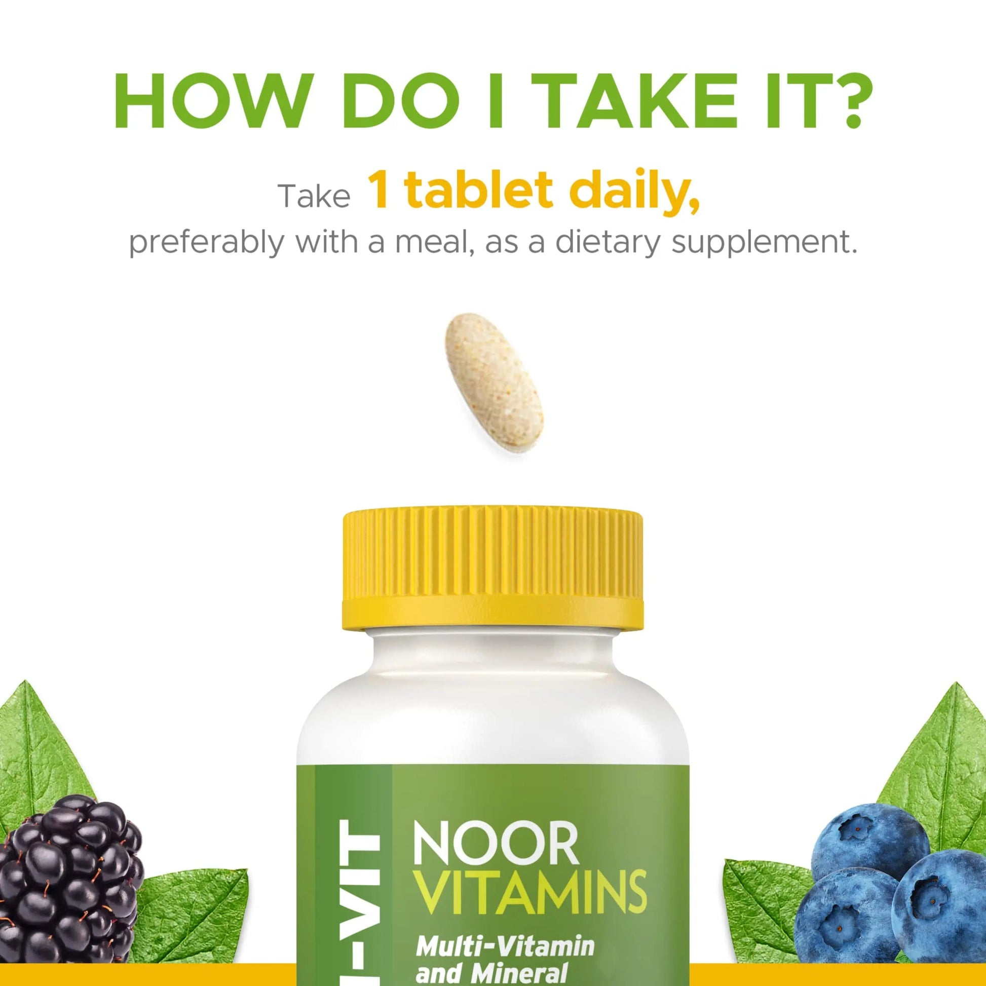 Noor Vitamins Halal Vitamins, Daily Multivitamin, Halal Vitamin for Women and Men, 30 Vitamins & Minerals, A, B12, C, Iron, Zinc to support general health Noor VitaminsBuy Supplements Australia