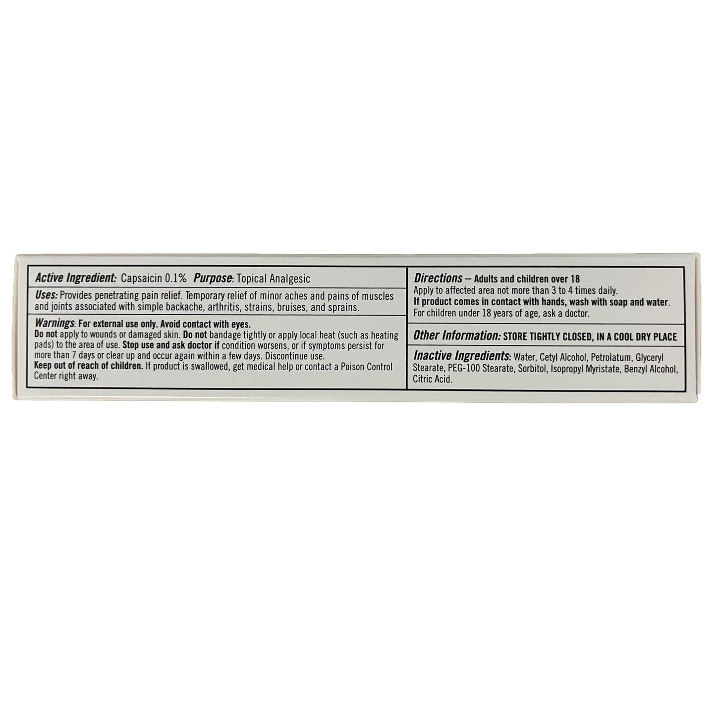 Capzix Cream for Pain Relief 2 OZ Capsaicin .1% High Potency/ Maximum Strength CAPZIX CREAMBuy Supplements Australia
