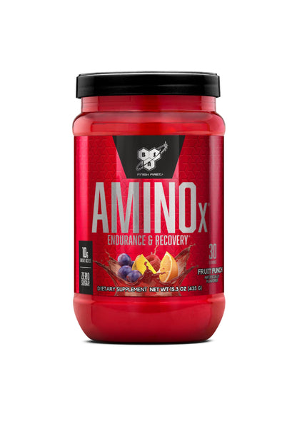BSN Amino X Muscle Recovery & Endurance Powder with BCAAs, Intra Workout Support, 10 Grams of Amino Acids, Keto Friendly, Caffeine Free, Flavor: Fruit Punch, 30 servings (Packaging May Vary) BSNBuy Supplements Australia