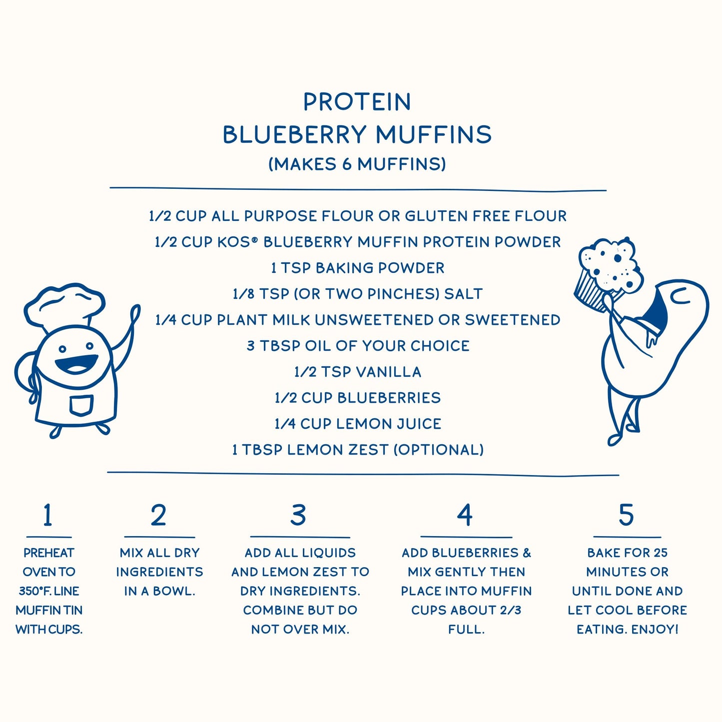 KOS Plant Based Protein Powder, Blueberry Muffin - Organic Pea Protein Superfood KOSBuy Supplements Australia