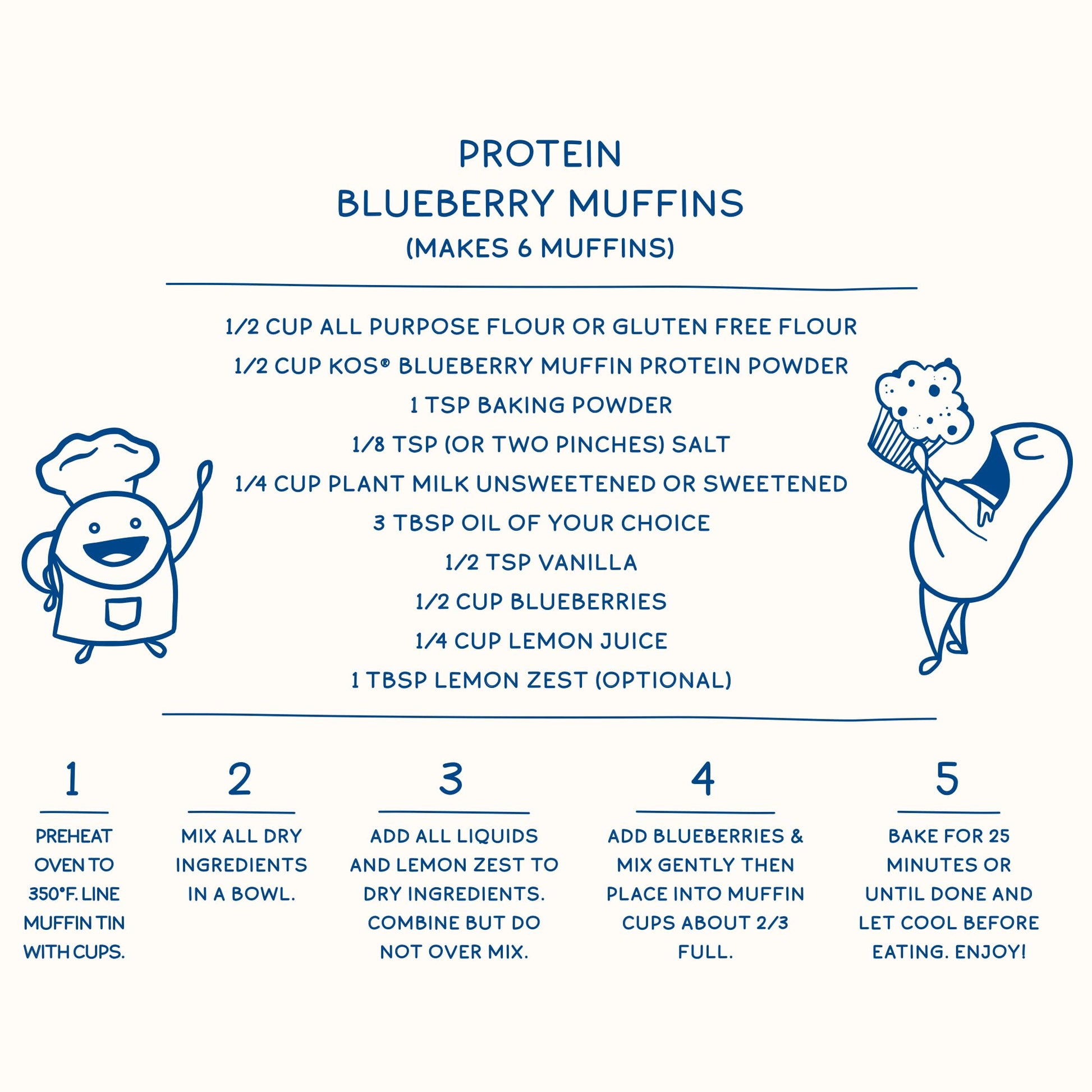 KOS Plant Based Protein Powder, Blueberry Muffin - Organic Pea Protein Superfood KOSBuy Supplements Australia