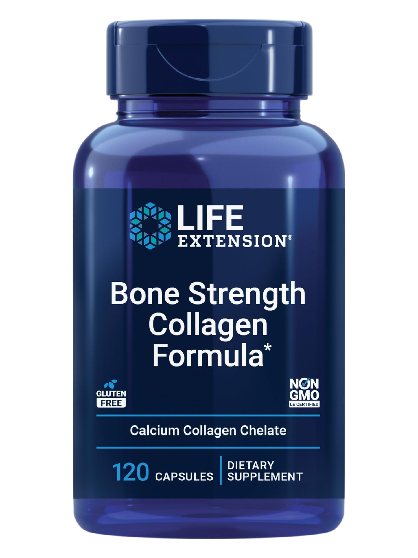 Life Extension Bone Strength Collagen Formula, Calcium Collagen chelate, Calcium fructoborate, Vitamin D3, Magnesium Citrate, Silicon, Boron, Gluten-Free, Non-GMO, 120 Capsules Life ExtensionBuy Supplements Australia