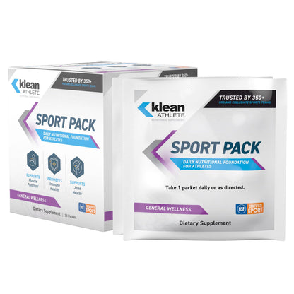 Klean Athlete Klean Sport Pack - Contains Magnesium Glycinate, Vitamin D & Omega-3 - Supports Muscle, Joint & Immune Health - NSF Certified - Daily Nutritional Supplement for Athletes - 30 Packets Klean AthleteBuy Supplements Australia