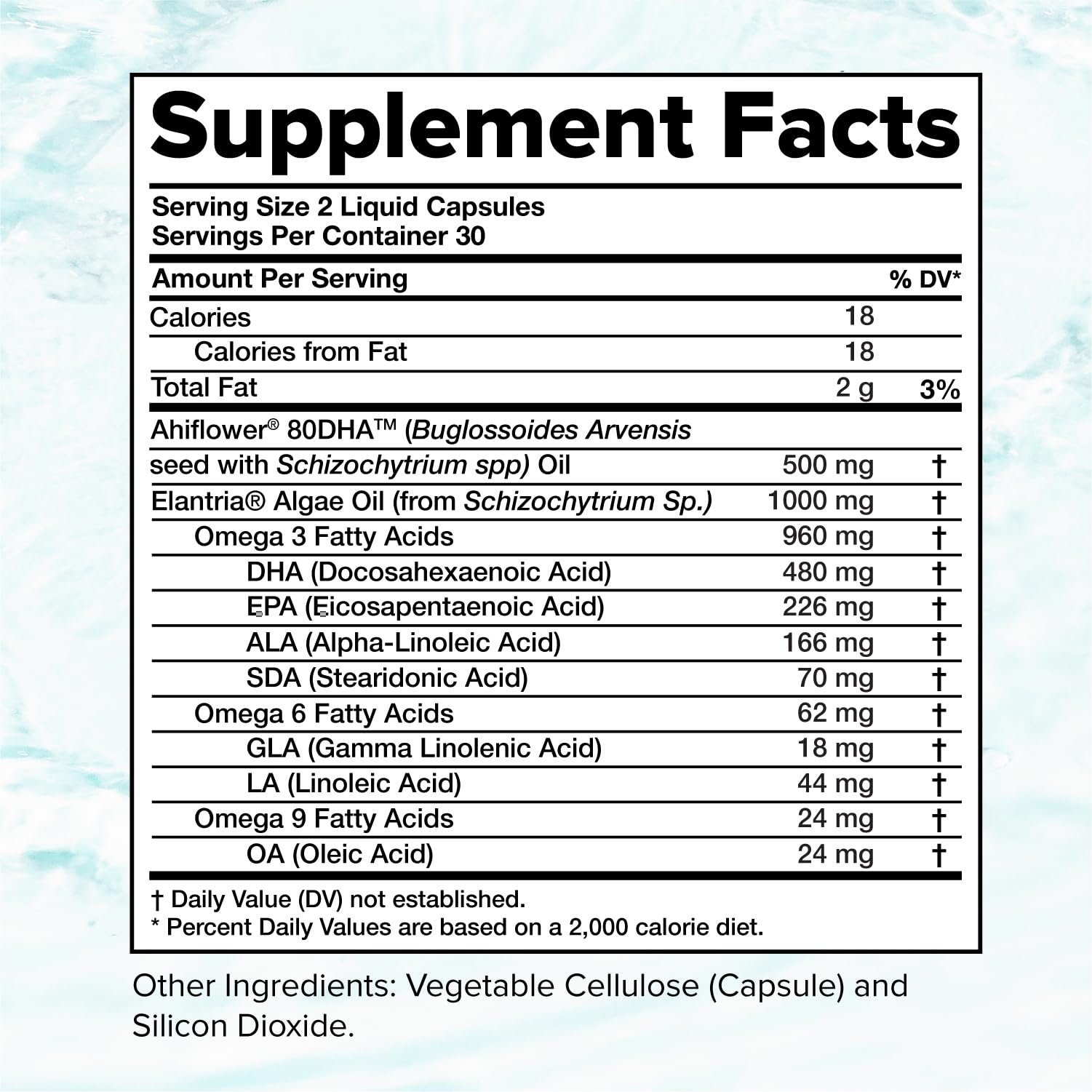 Vegan Omega 3 Supplement- 960mg Omega-3 Fatty Acids, DHA, EPA, SDA, ALA Supplement - Immune Support- 30 Servings, 60 Liquid Capsules ComplementBuy Supplements Australia