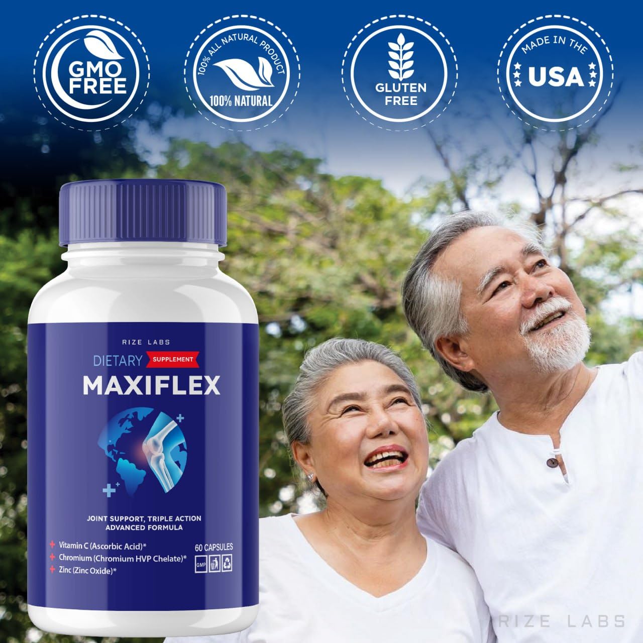rize labs - Maxi Flex All Natural Suppplement, Capsules for Joint Support, Pills for Mobility and Flexibility, Advanced Formula Supplement, Triple Action (300 Capsules) rize labsBuy Supplements Australia