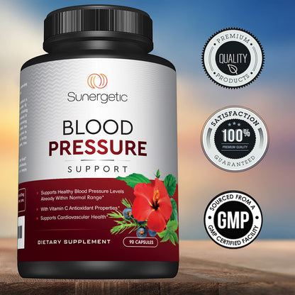 Premium Blood Pressure Support Supplement For Cardiovascular & Heart Health with Garlic SunergeticBuy Supplements Australia