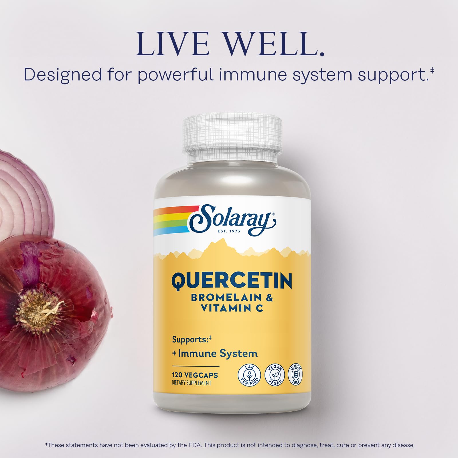 SOLARAY QBC Plex | Quercetin & Bromelain Plus Vitamin C | Year Round Immune Function & Respiratory Health Support | Non-GMO & Vegan | 120 VegCaps SOLARAYBuy Supplements Australia