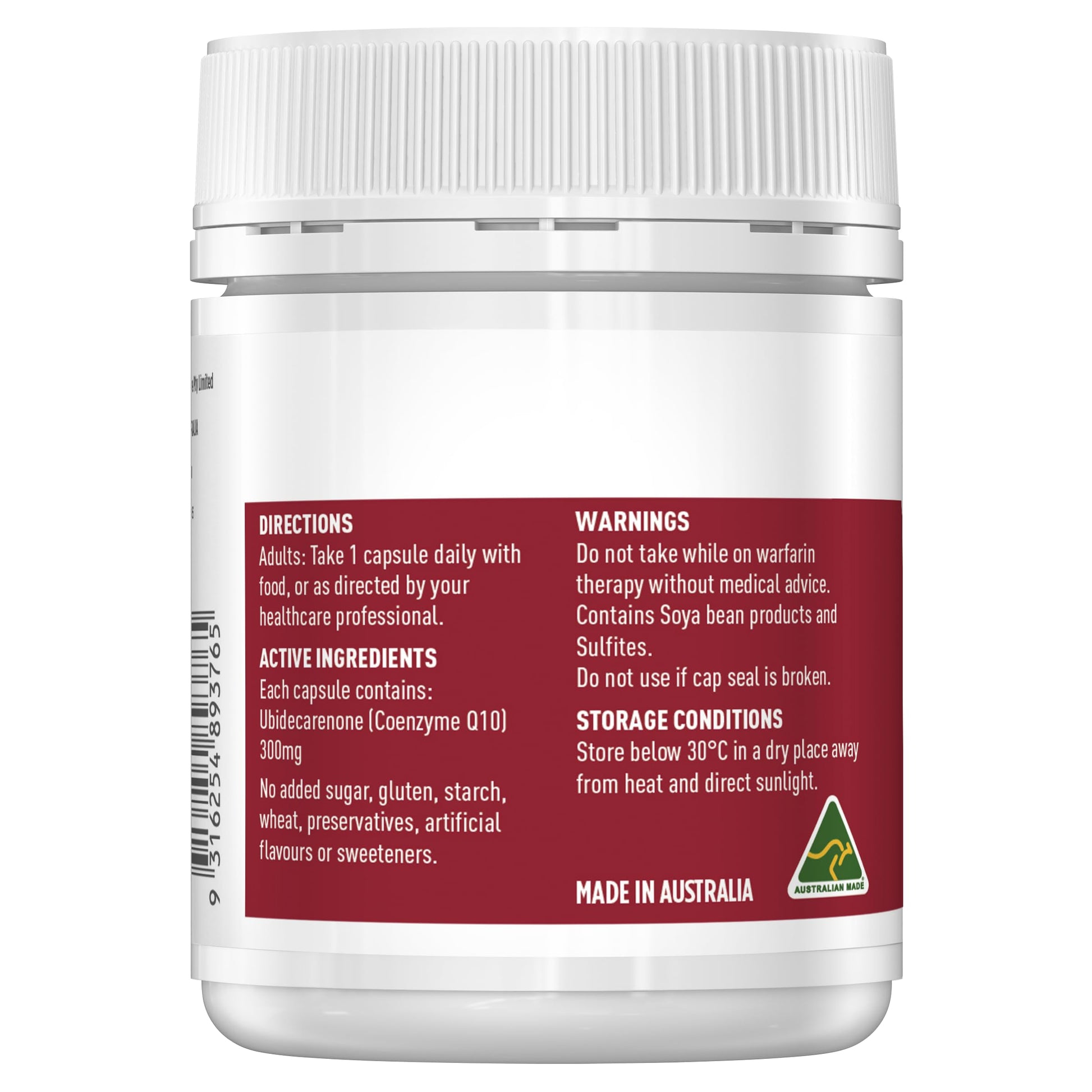 Healthy Care Ultra Strength 300mg Co Enzyme Q10 Capsules, Red, 60 Count | Supports Healthy CareBuy Supplements Australia