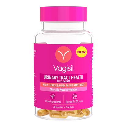 Vagisil Urinary Tract Health Supplements, Clinically-Proven Probiotics, Protects Urinary Tract Health, Clean Ingredients, Helps Cleanse and Flush UTI-Causing Bacteria, 1 Capsule Daily, 30 Capsules VagisilBuy Supplements Australia
