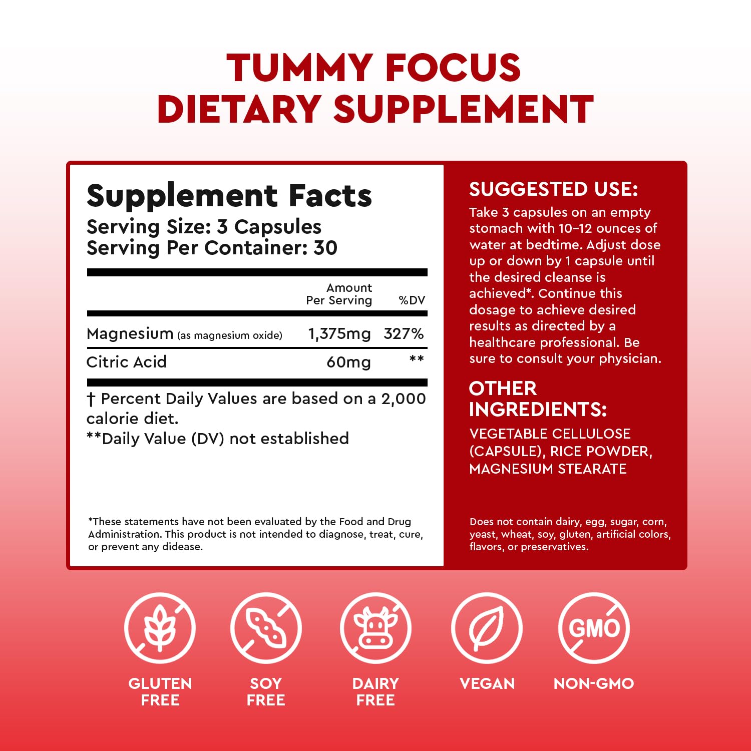 JJ Smith Tummy Focus – Digestive Cleanse Supplement with Ozonated Oxygenated Magnesium – Supports Digestion, Regularity, Bloating, Gut Balance, Nutrient Absorption, Energy & a Flatter Belly Health FocusedBuy Supplements Australia