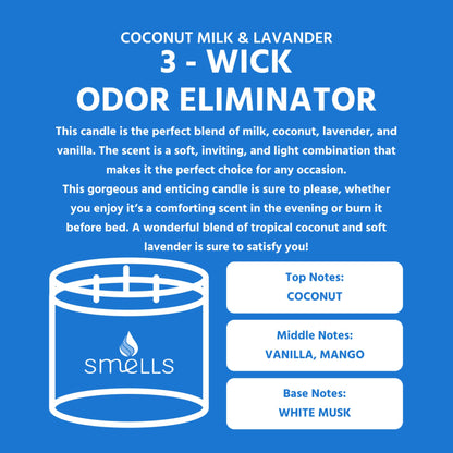 Smells - Odor Eliminator - Premium Soy Wax Jar Scented Candle 12oz. and 16oz. - 100% Cotton Single Wick SmellSBuy Supplements Australia